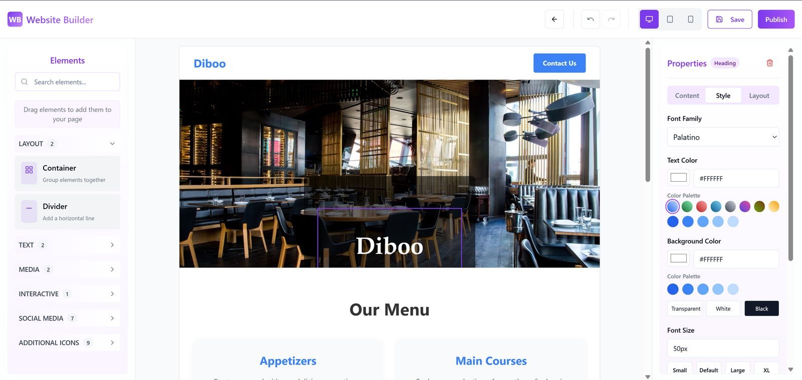 Content management platform, screenshot 1 of 3